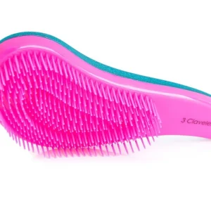 3 Claveles cepillo antienredo turquesa con mango 18 cm