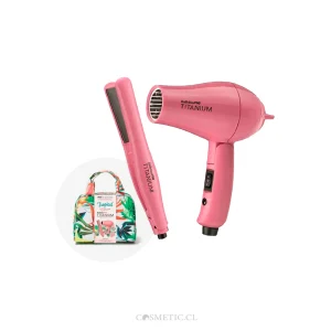 Kit Babyliss Pro Mini Plancha + Secadora Titanium + Bolso BTHTPP1UZ
