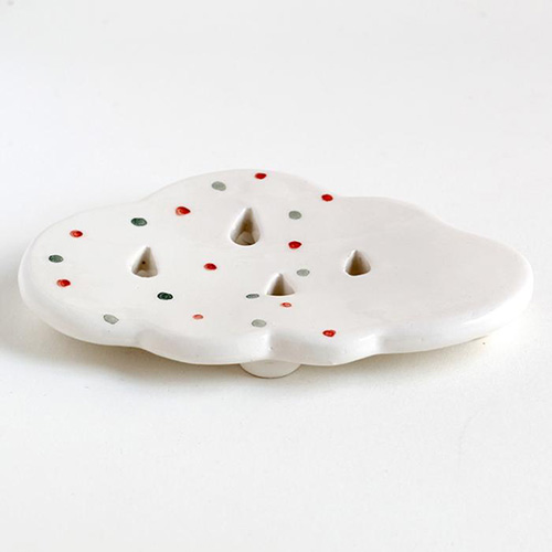 Jabonera de Cerámica Blanca con Forma de Nube – Artesanía Minimalista y Funcional